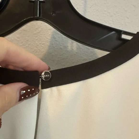 NWT DKNY Striped Mini Dress in Black, Cream, Tan, Red. Sz XL - Picture 5 of 10